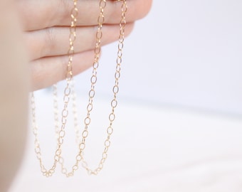14k Gold Filled Chain by the Foot - 2x3mm Round Cable Chain - Extension Chain - Thin Chain - Wholesale Chain - Custom Length / GF-CH004