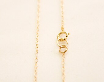 Finished 14k Gold Filled Chain Necklace - Choose Your Length - 1.3mm Round Cable Chain Necklace with Clasp - Thin Chain Necklace / FC-001