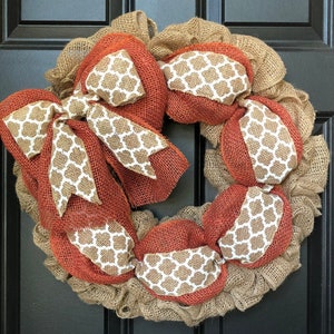 Fall Burlap Wreath for Front Door, Rustic Wreath Decor, Fall Wreath, Rustic Decor, Farmhouse Wreath, Autumn Wreath