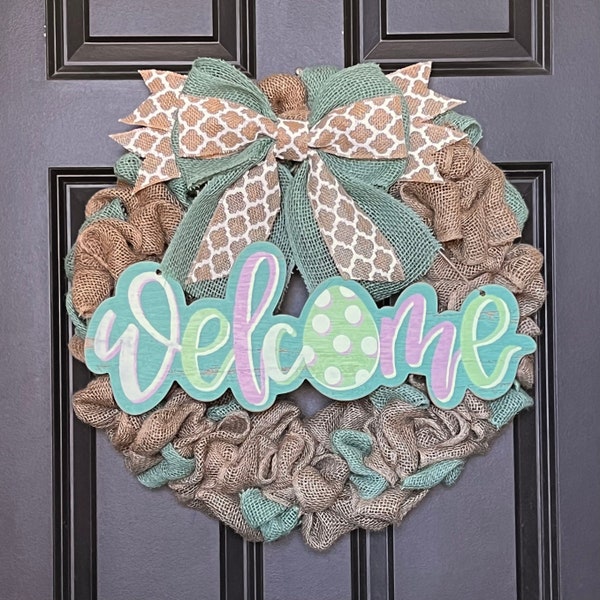 Easter Burlap Wreath, Easter Wreath, Burlap Wreath, Easter Decor, Spring Wreath, Easter Door Hanger, Easter Houseware