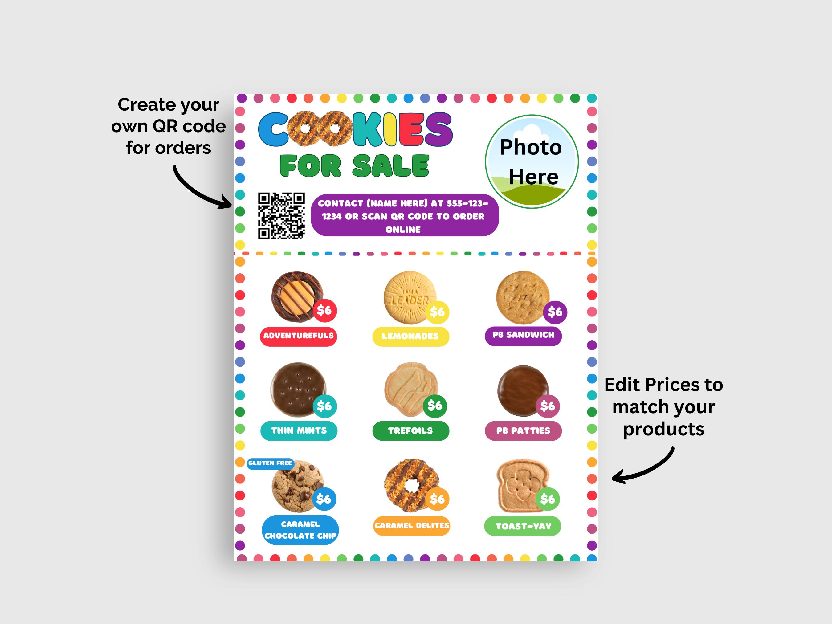 2025 Editable ABC Cookie Flyer Template, QR Code Cookie Menu, Ready to ...