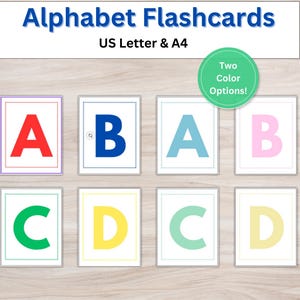Flashcards, Alphabet Flashcards, ABCs, Letter Flashcards, Flashcards for Kids, Digital Flashcards, Montessori Cards