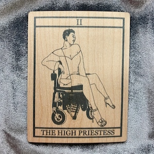 The High Priestess Tarot Wooden Sticker
