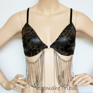 Tribal Fusion Bellydance Snake Bra US-Size 34B with Armlet