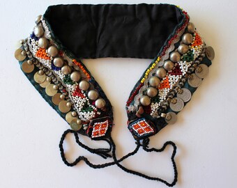 Vintage Tribal münzanhänger Grande Tribal-Pièce de Monnaie avec colorée Pierres À faire soi-même