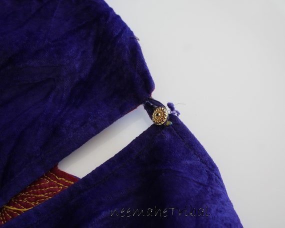 Vintage Purple Velvet Kuchi Nomad Dress for Girls… - image 9