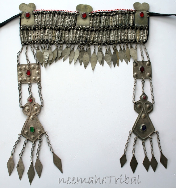 Vintage Turkmen Wedding Headpiece GAASHBAAGH, Meta