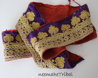 143 cm / 56.3 " long Embroidered Purple Border