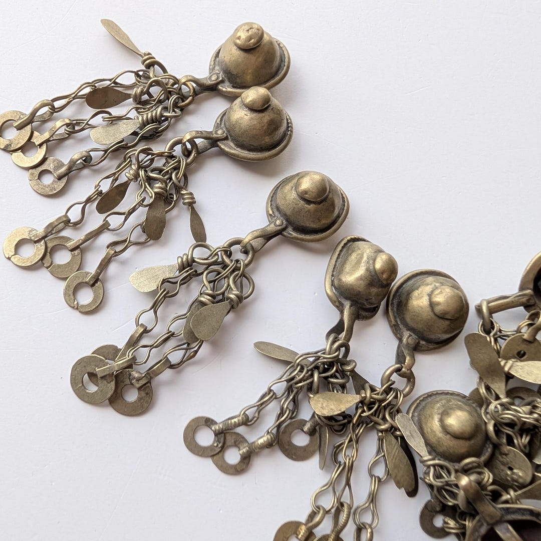 Tribe Button 23 Brasstone Turkmen Tribal Buttons With Dangles - Etsy