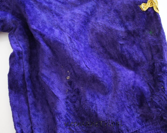 Vintage Purple Velvet Kuchi Nomad Dress for Girls… - image 4