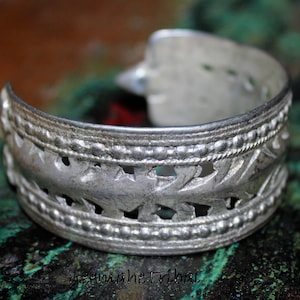 Tribal Bracelet, Vintage Silvertone Hazara Tribal Bracelet,  Tribal Jewelry, Nomad Bracelet, ATS, Tribal Fusion Cuff, Hippie Bracelet