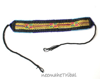 Colorful Embroidered and Lined Tribal Hairband DIY Base