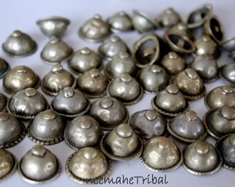 Vintage Turkmen Tribal Buttons, Set of 25 pieces; 1,5 - 1,8 cm / 0.6 - 0.7 " Diameter