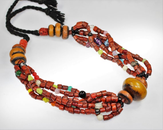 Vintage Traditional Ethnic Berber Necklace From Morocco With Faux