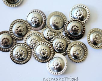 Neue silberfarbene Tribal Buttons, Durchmesser 19 mm; 3920.1