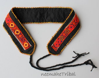 Orange Short Childrens Embroidered Bellydance Tribal Hippie Belt Base for DIY