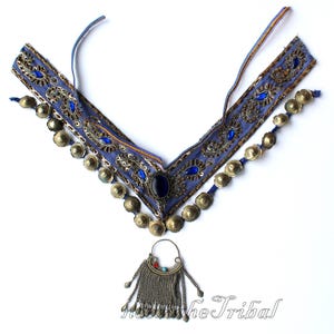 Blaues Tribal BH DIY-Set zum Selbermachen, Tribal Style Dance, Tribal Fusion, ATS, Bauchtanz; 22225.8
