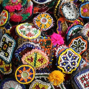 Small Kuchi Beaded Tribal Medallions