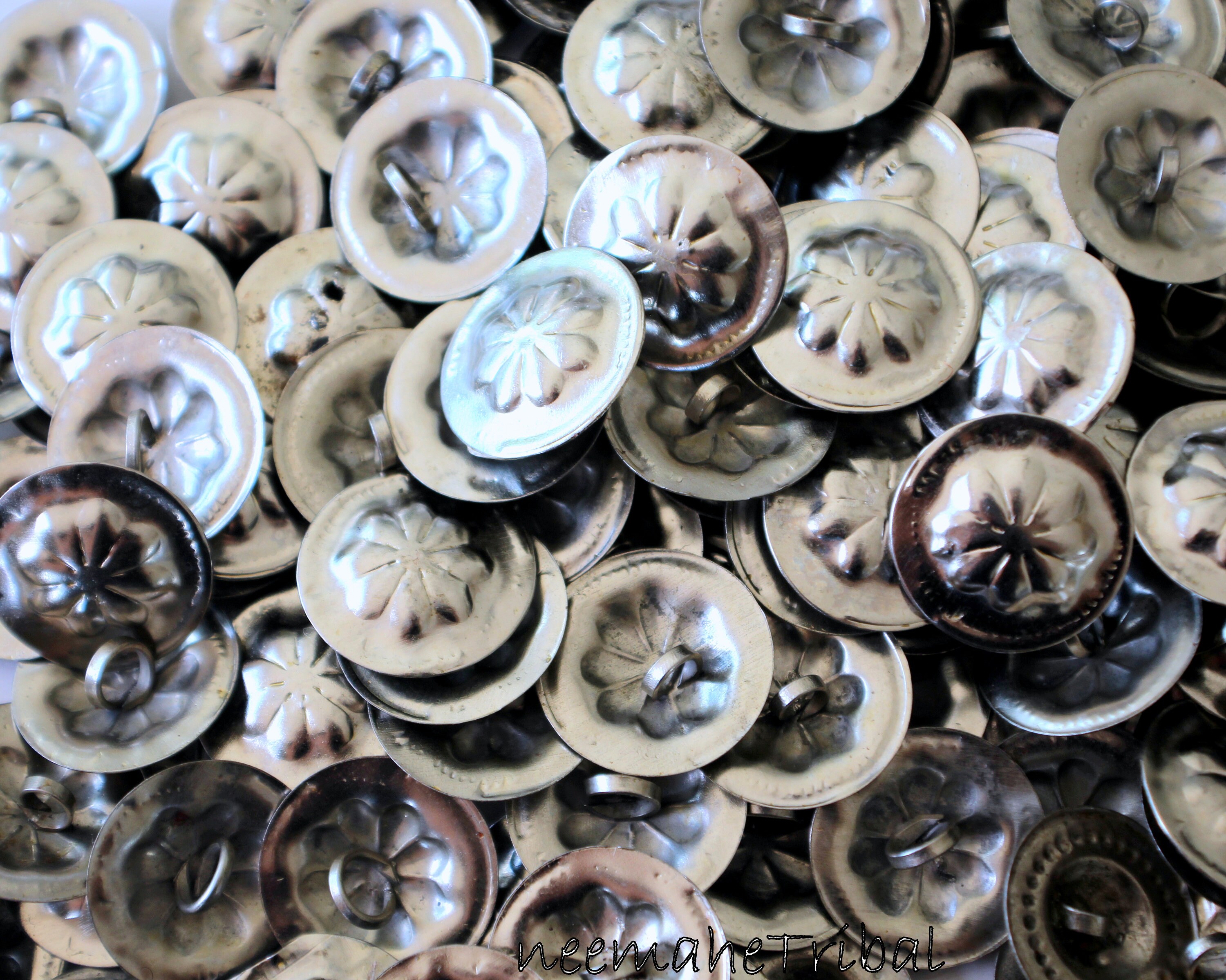 Tribe Button Newly Made Silvertone Tribal Buttons 20 Mm Diameter - Etsy