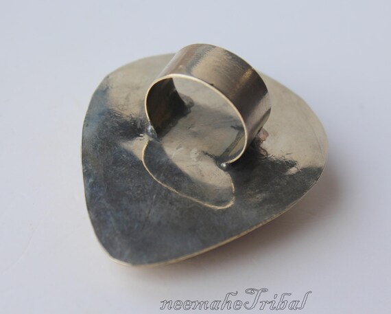 Big Turquoise Triangular Laghman Ring, US Size 6 … - image 9