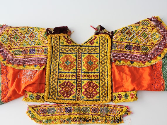 Kuchi Choli top met lange mouwen Nomad kleding gele tribale top 23219.4 Etsy Nederland