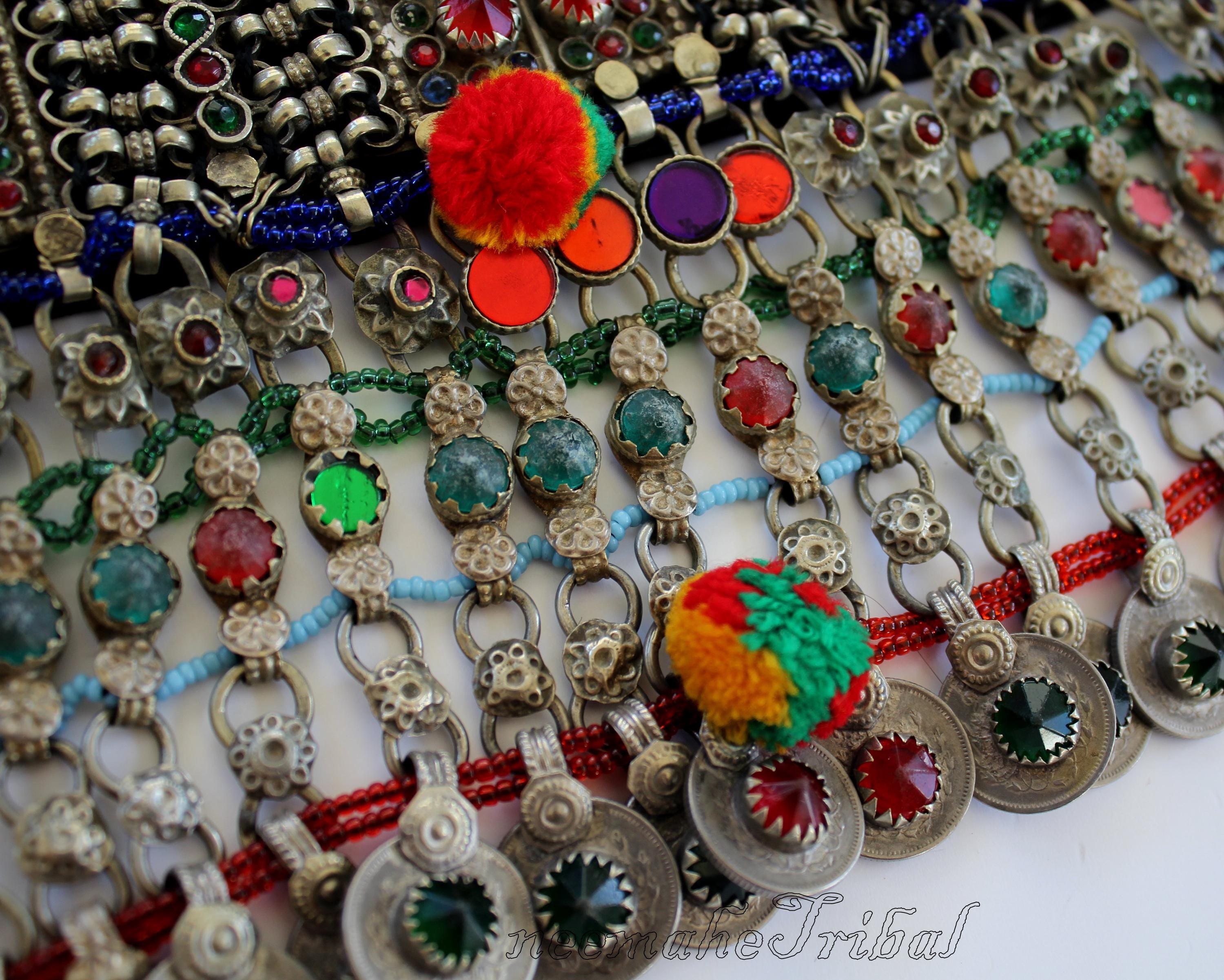 トライバルチョーカー、ヴィンテージ クチ ノマド ネックレス、ベリー