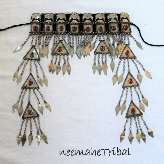 Vintage Turkoman Headpiece GAASHBAAGH, Wedding Bri