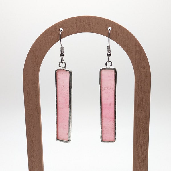 Pink Semi-Opaque Earrings