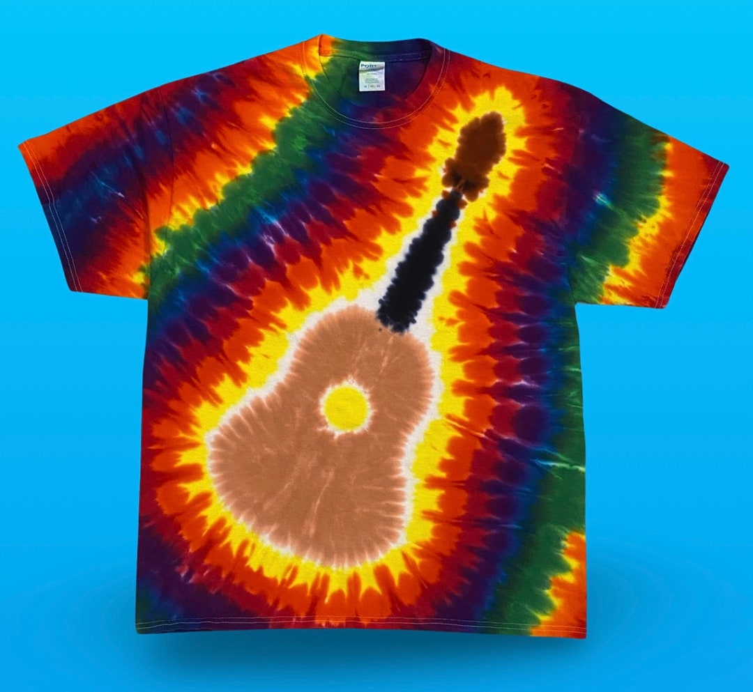 Tie Dye Guitar Tshirt Shirt Hand Made Customizable FREE SHIPPING Tye
