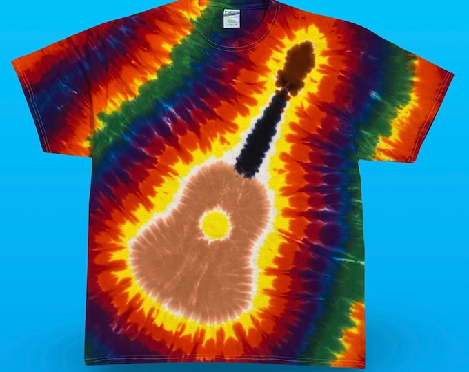 Tie Dye Guitar T-shirt shirt hand made customizable FREE SHIPPING Tye die Tie Dyed Instrument