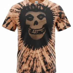 Misfits inspired reverse dye T-shirt shirt hand made customizable FREE SHIPPING