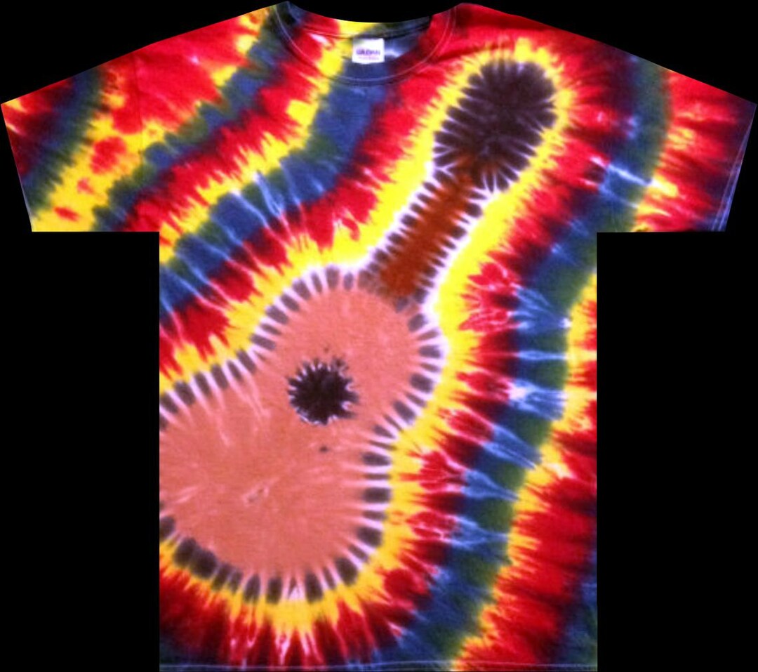 Tie Dye Guitar Tshirt Shirt Hand Made Customizable FREE Etsy