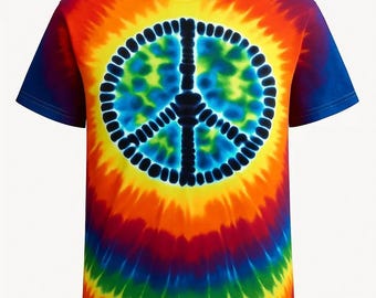 Tie Dye Peace Sign T-shirt shirt hand made customizable FREE SHIPPING Tye die Tie Dyed