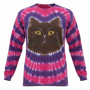 Tie Dye Cat T-shirt shirt hand made customizable FREE SHIPPING Tye die Tie Dyed