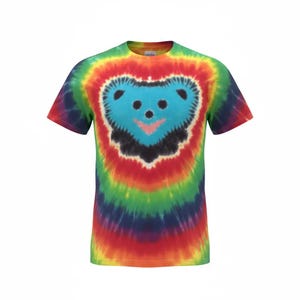 Tie Dye Grateful Bear T-shirt shirt hand made customizable FREE SHIPPING Tye die Tie Dyed Dead Head