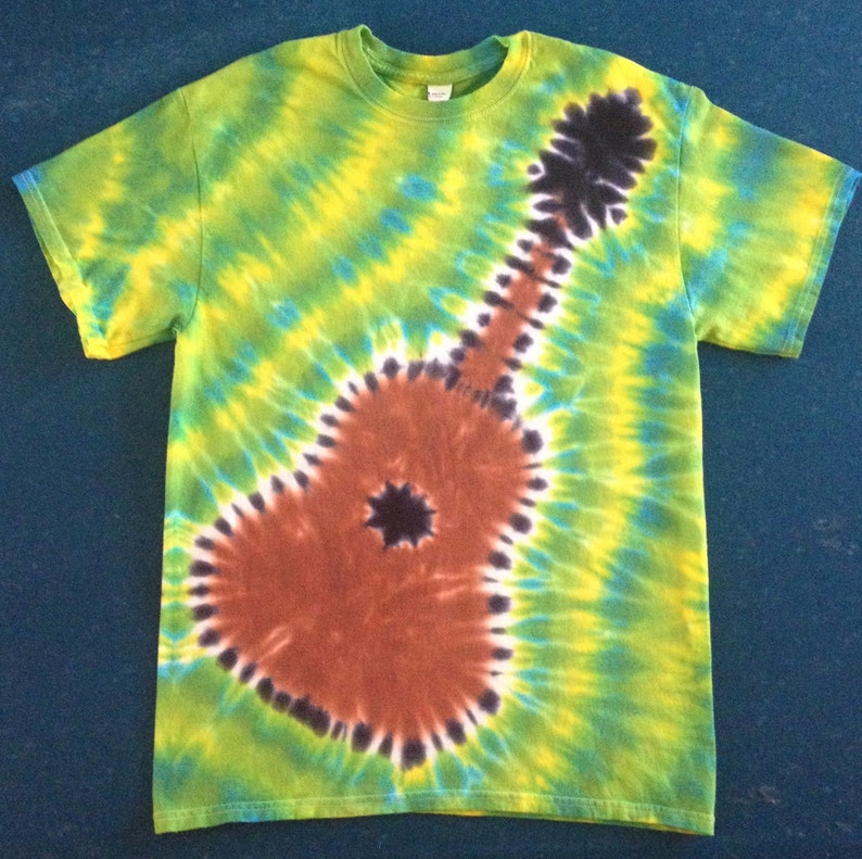 Tie Dye Guitar Tshirt Shirt Hand Made Customizable FREE Etsy