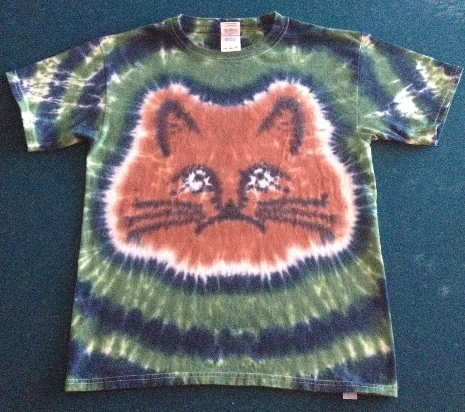 Tie Dye Cat Tshirt Shirt Hand Made Customizable FREE SHIPPING Etsy UK