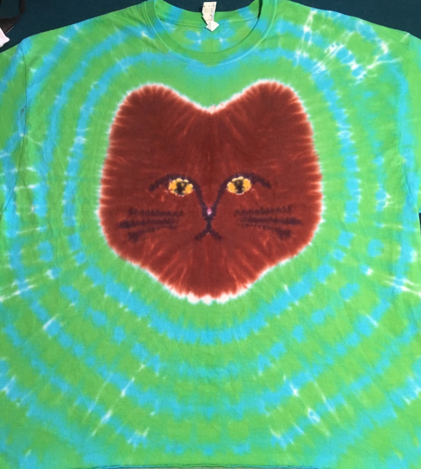 Tie Dye Cat Tshirt Shirt Hand Made Customizable FREE SHIPPING Etsy