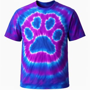 Tie Dye Paw Print T-shirt shirt hand made customizable FREE SHIPPING Tye die Tie Dyed Animal lover