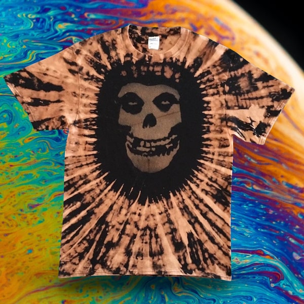 Misfits inspired reverse dye T-shirt shirt hand made customizable FREE SHIPPING