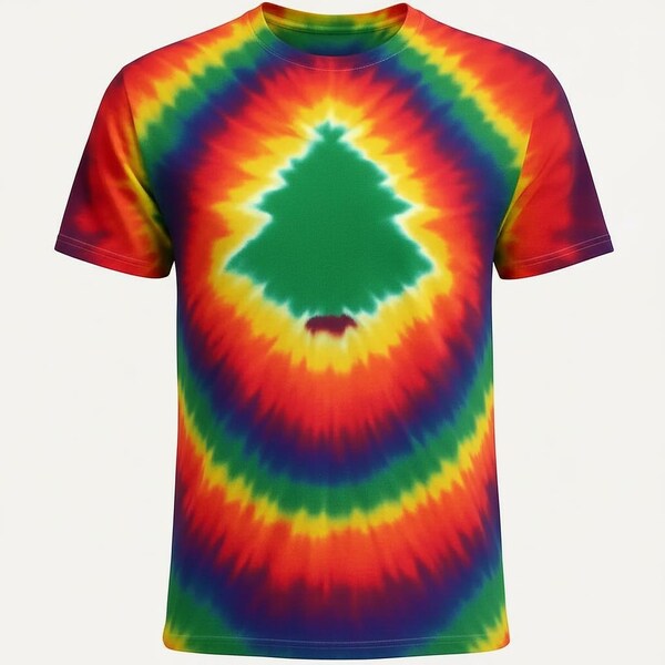 Tie Dye Christmas Tree T-shirt shirt hand made Any Size - FREE SHIPPING Tye die Tie Dyed