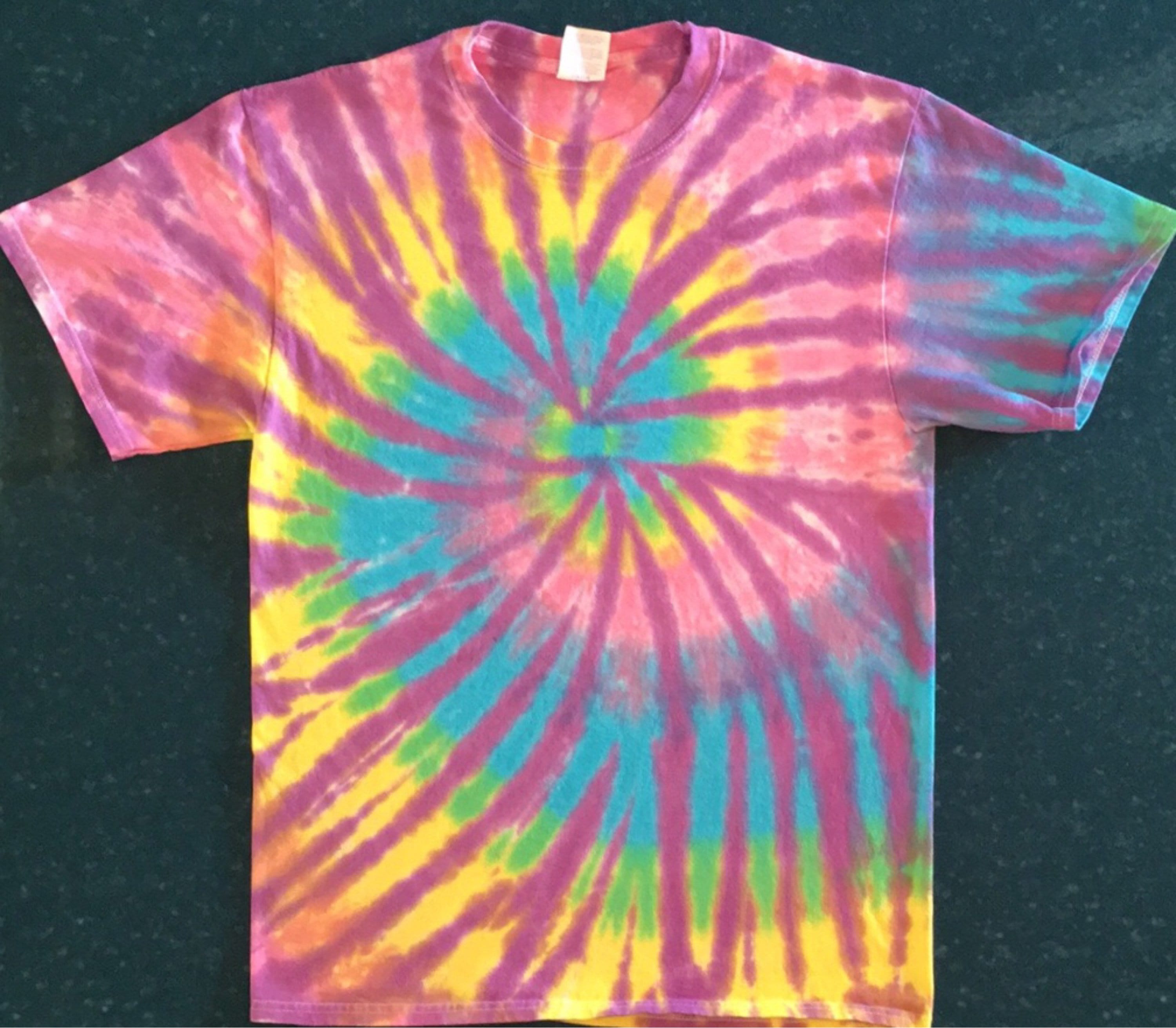 Tie Dye Multi Color Spike Swirl T-shirt Shirt Hand Made - Etsy