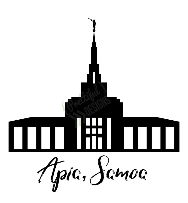 Apia Samoa Temple Silhouette LDS Church of Jesus Christ Clip Art png eps svg Vector image 2