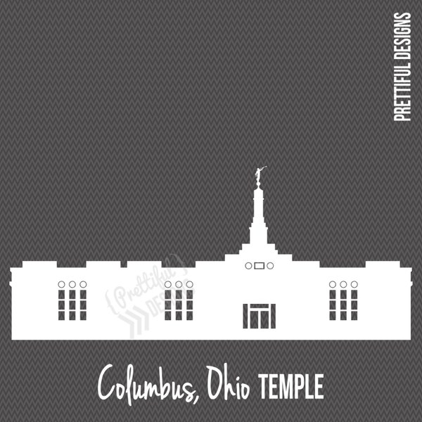 Columbus Ohio Temple Silhouette LDS Church of Jesus Christ Clip Art png eps svg dxf Vector