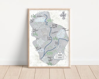 Payson Temple Boys Room Map Art Digital Print | Church of Jesus Christ | Digital Art | Printable