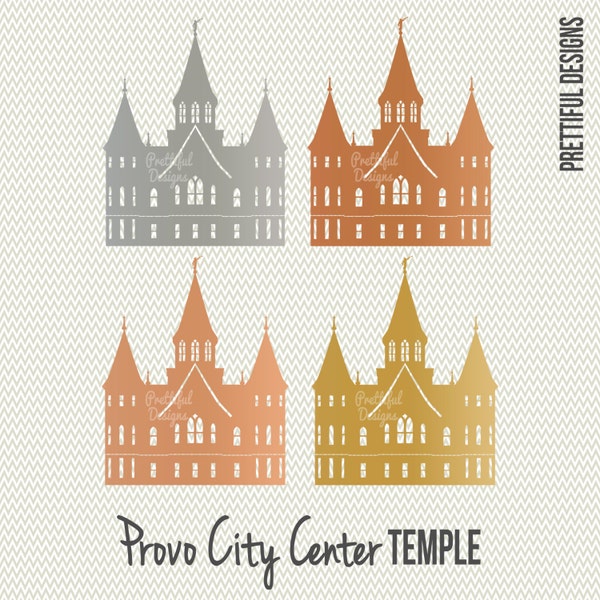 Provo City Center Temple Metallic Series Silhouette LDS Church of Jesus Christ Clip Art png