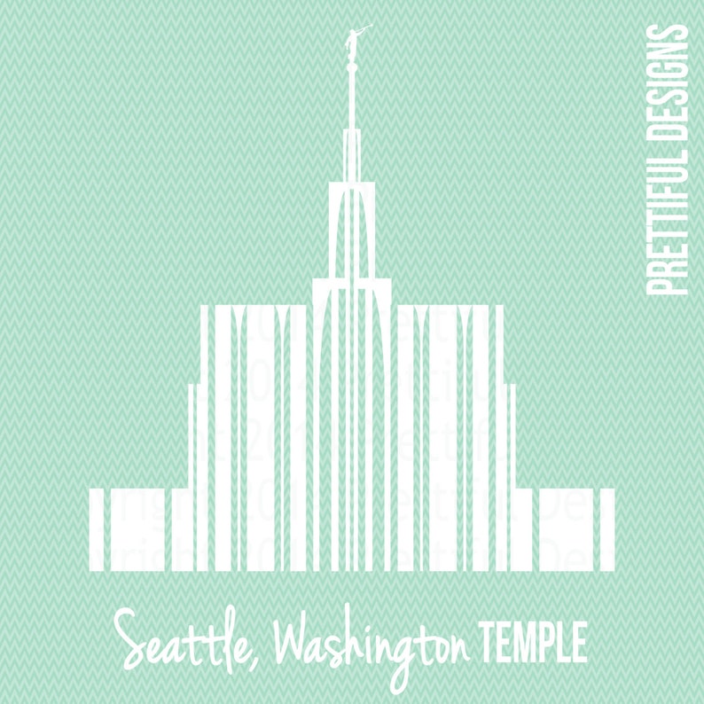 Seattle Washington Temple LDS Church of Jesus Christ Clip Art png eps svg Vector image 1