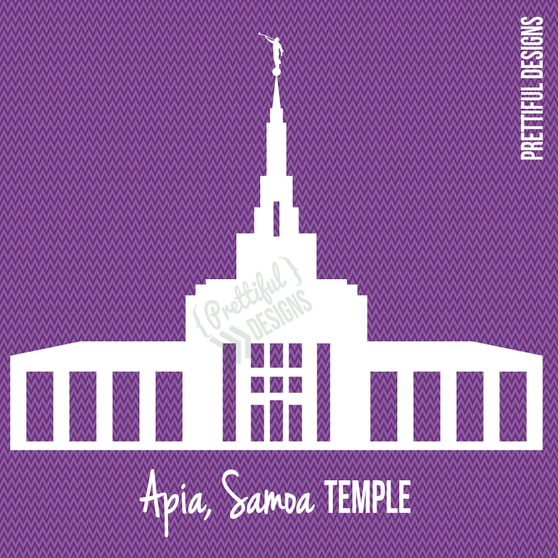 Apia Samoa Temple Silhouette LDS Church of Jesus Christ Clip Art png eps svg Vector image 1