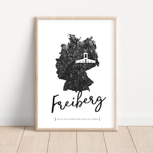 Freiberg Temple Print | Digital Art | Church of Jesus Christ | Watercolor | Germany Map Printable