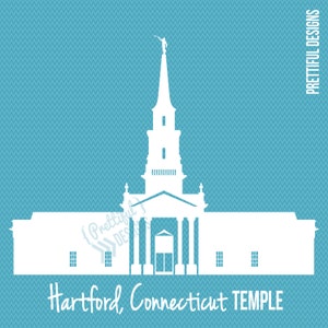 Hartford Connecticut Temple Silhouette LDS Church of Jesus Christ Clip Art png eps svg Vector